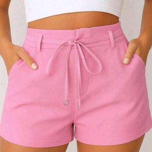 short elegante alfaiataria feminino cintura alta bolsos com cinto detalhes argola casual versatil t 128929871?action_source=66827&ref=home_home&rsp=1&rspix=1
