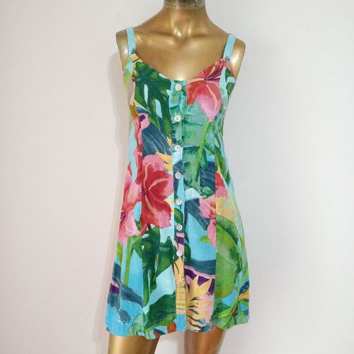 vestido farm floresta tropicana linho pp 99104475