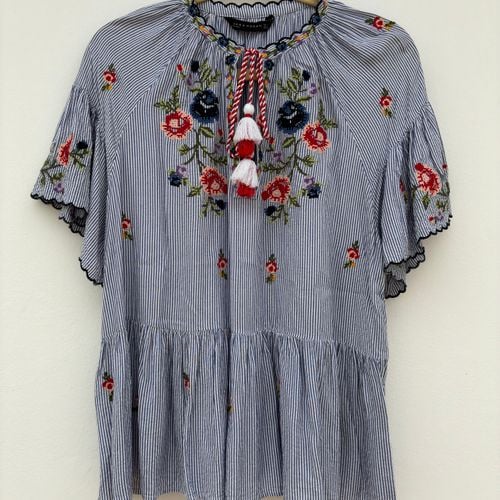 blusa bata zara listrada azul e branca bordada tam g nova sem uso 137825346?action_source=68872&ref=home_home&rsp=1&rspix=1