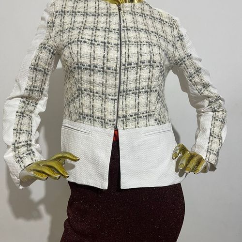 Jaqueta Feminina Branca Tweed 38