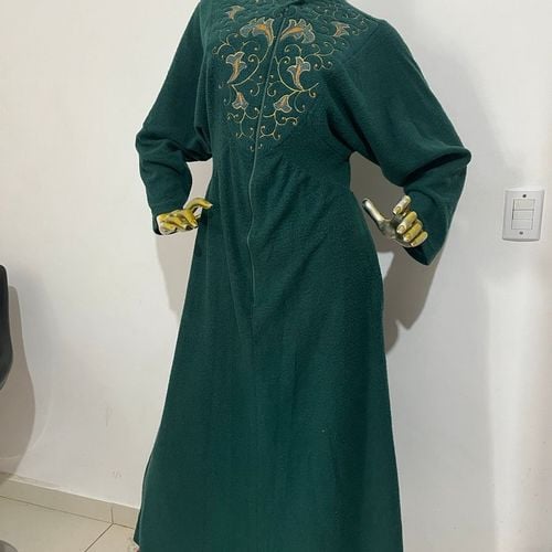 Vestido Kaftan Anaisa Longo Verde Musgo - Raridade Vintage Premium