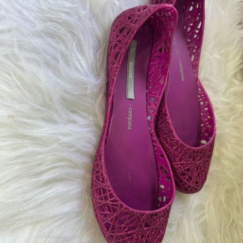 Melissa Campana Zig Zag Rosa Glitter Feminina Confortavel Estilosa
