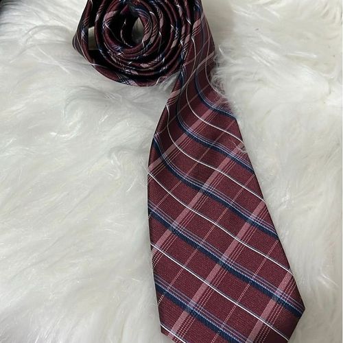 Gravata Michael Kors Vinho Xadrez Masculina Social Elegante