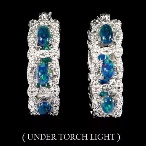 lindissimo opala negra brincos argola prata prateado cristais festa classico basico casamento casual 106065681?action_source=65407&ref=home_home&rsp=1&rspix=1