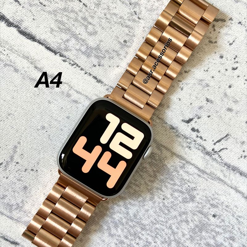 Pulseira Luxurypara Apple Watch 45mm 44mm 42mm 49mm (Rose Gold)