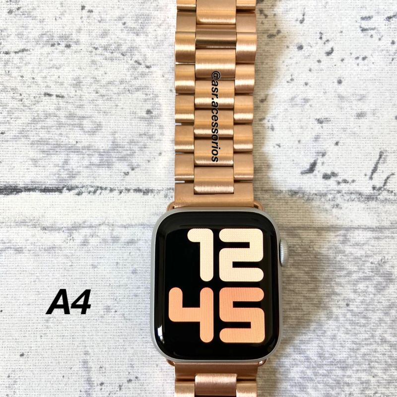 Pulseira Luxurypara Apple Watch 45mm 44mm 42mm 49mm (Rose Gold)