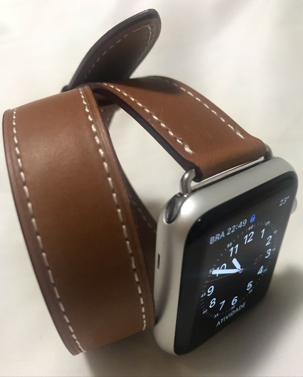 Pulseira Couro Estilo Hermes Double Tour Apple Watch 42mm Relogio Nao Incluido Relogio Feminino Comprado Na Amazon Nunca Usado Enjoei