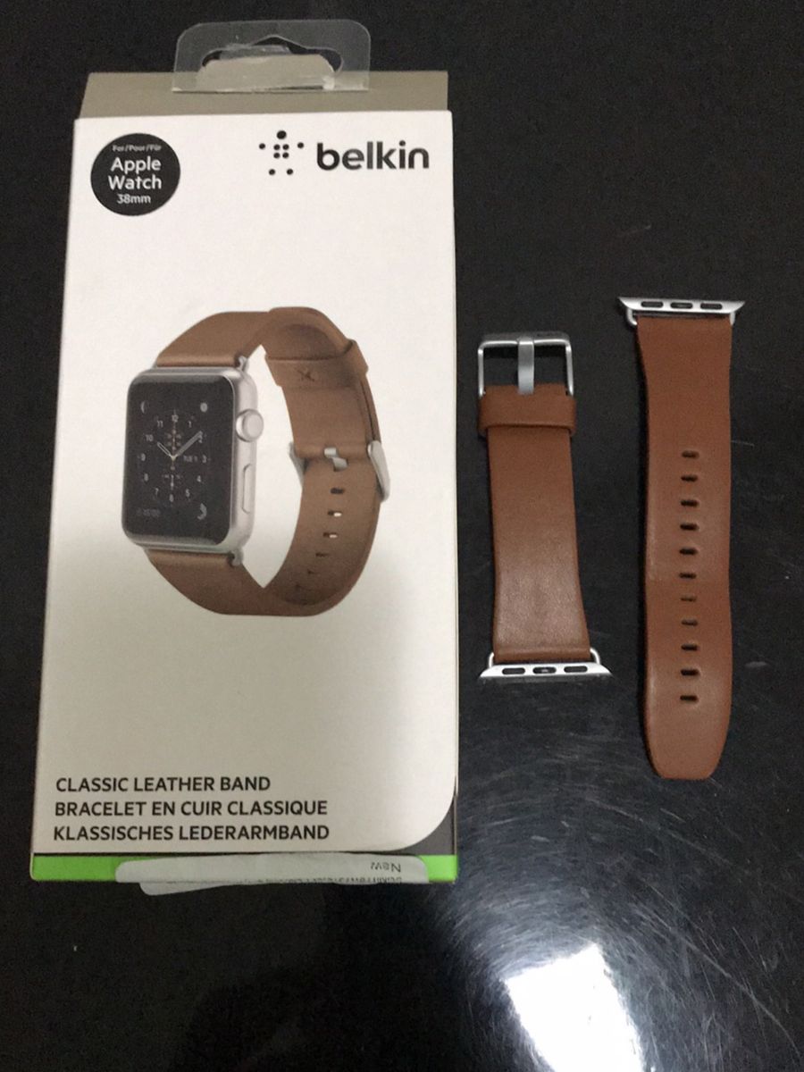 Pulseira De Couro Marrom Original Belkin Para Apple Watch 38mm 40mm Series 1 2 3 4 Relogio Feminino Belkin Nunca Usado Enjoei