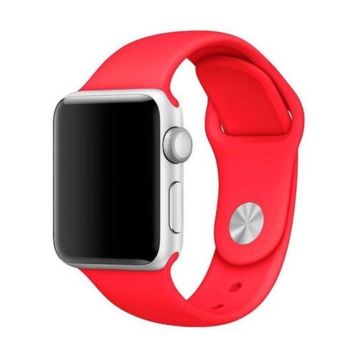 Pulseira Para Apple Watch 38mm E 40mm Silicone vermelha Rel gio