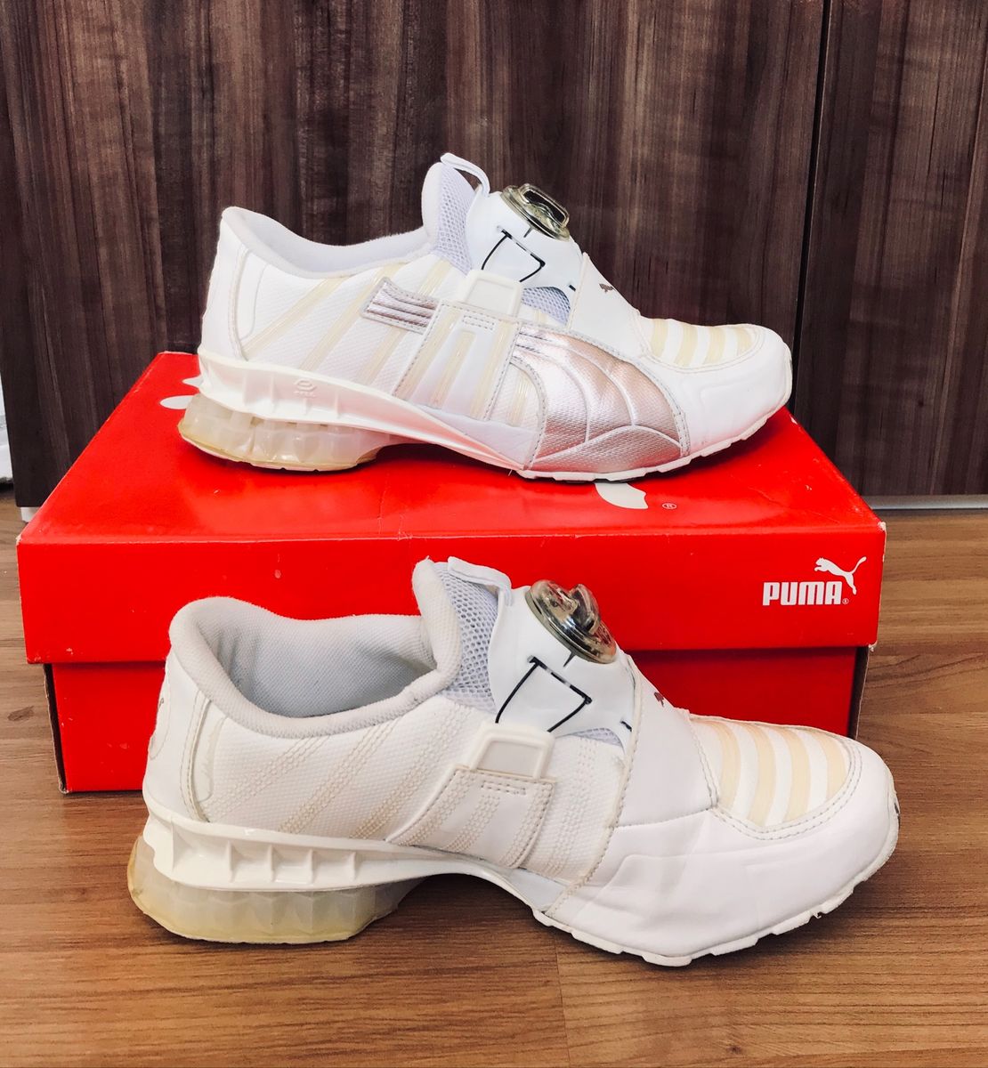 puma disc branco e rose