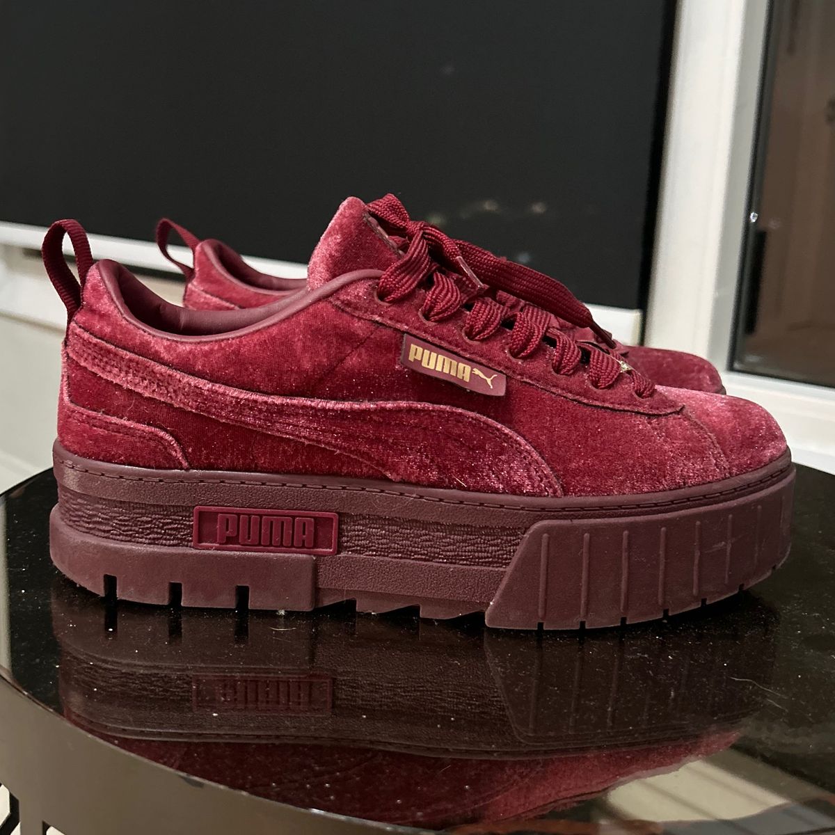 Tenis puma veludo fashion vinho