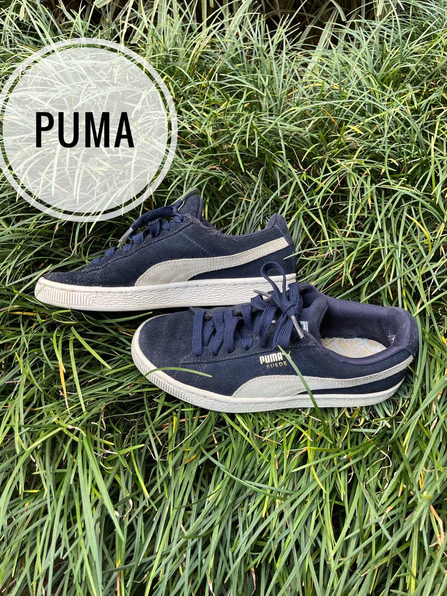 Puma suede azul sales escuro