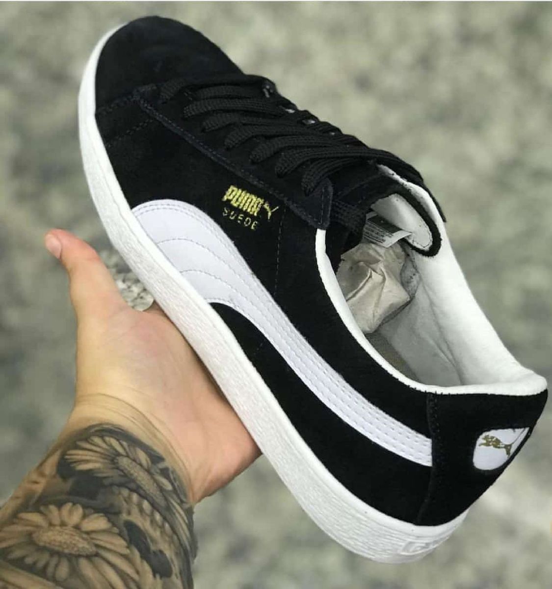 puma suede classic cadarço branco