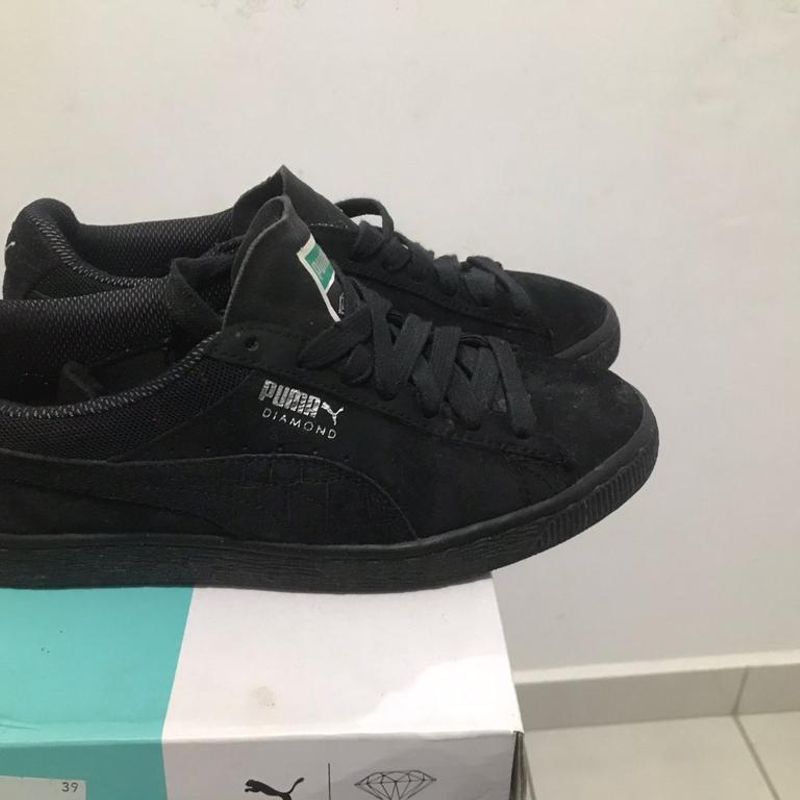 puma suede diamond black