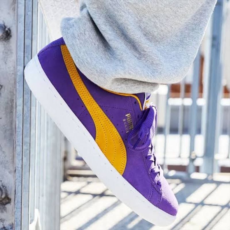 Puma Suede Lakers 7 10 Cadarco Bb Branco Puma Usado 112556840 enjoei