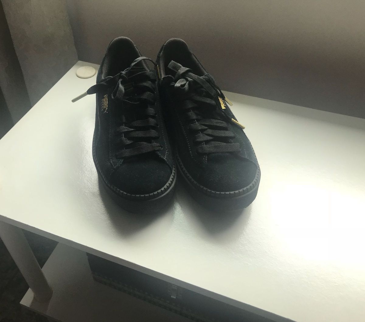 puma suede platform preto