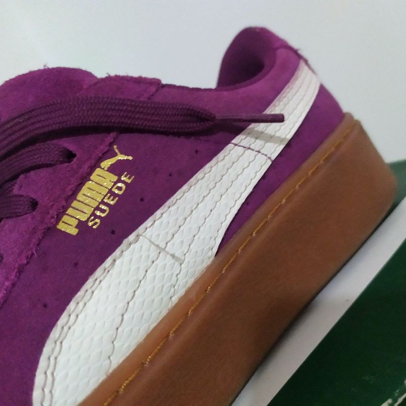 Puma suede hot sale roxo