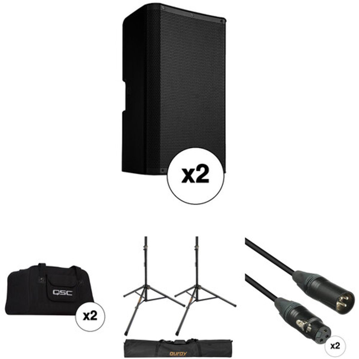 Qsc K12.2 K.2 Series 12 2000w Powered Speaker Pair With Essential Accessories Kit Item de