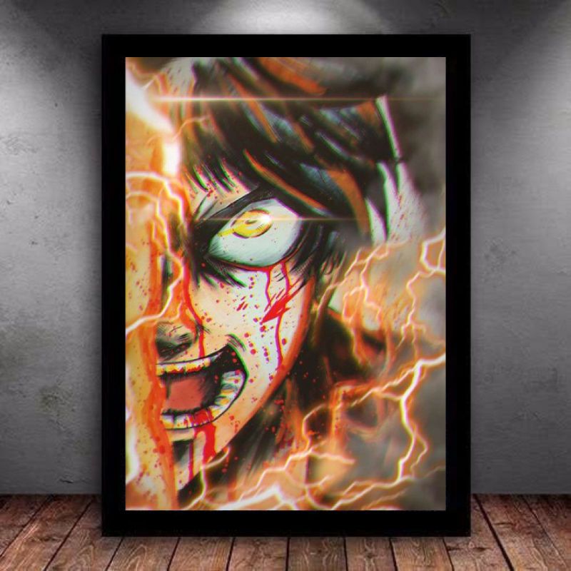 Quadro Decorativo Eren Transformação Attack On Titan Decora Geek