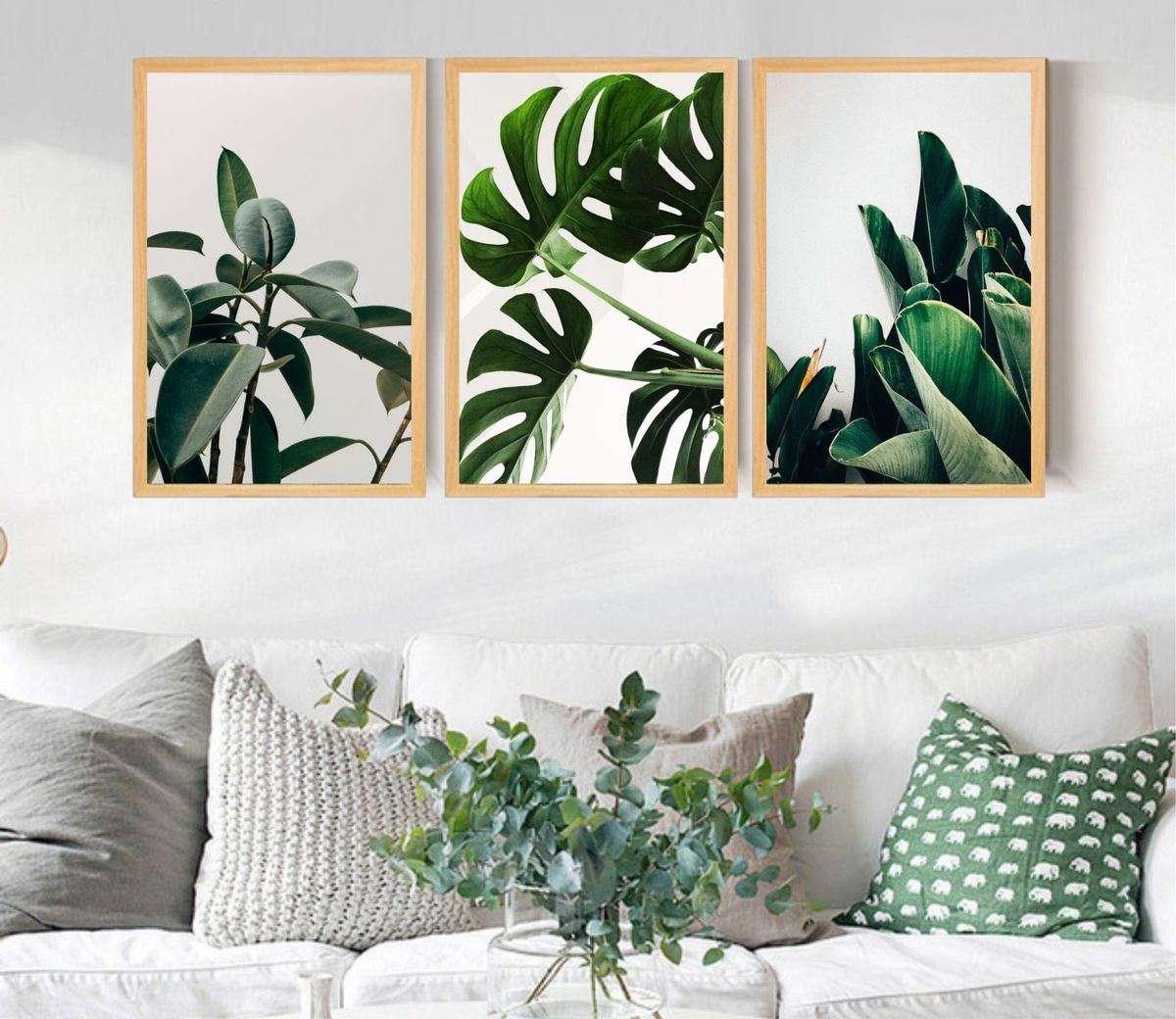 quadro decorativo folhagem moldura natural - decoração udinese quadros
