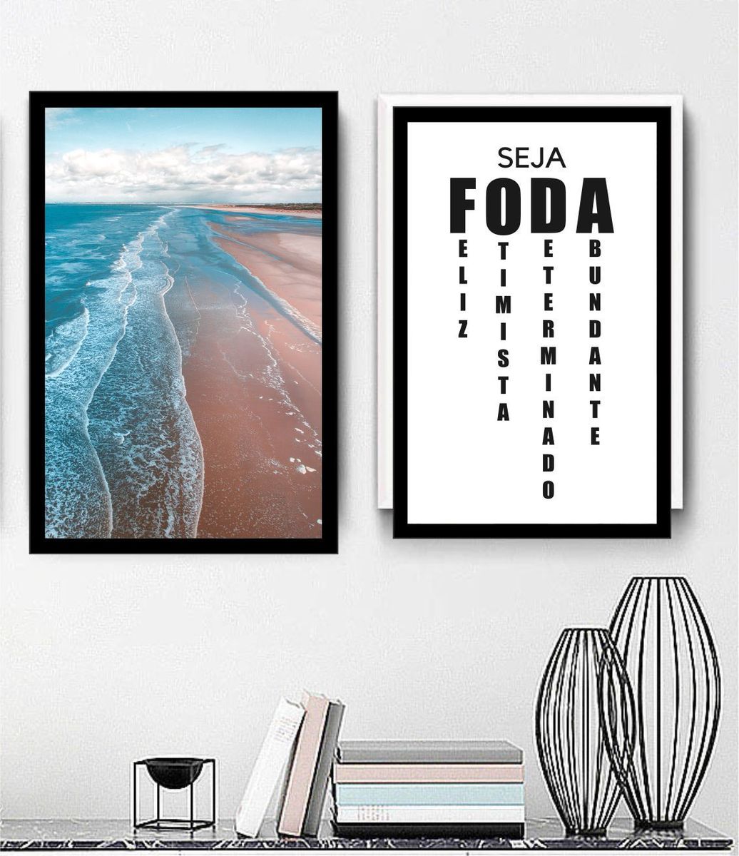 quadro decorativo mar frase mosaico - decoração udinese quadros