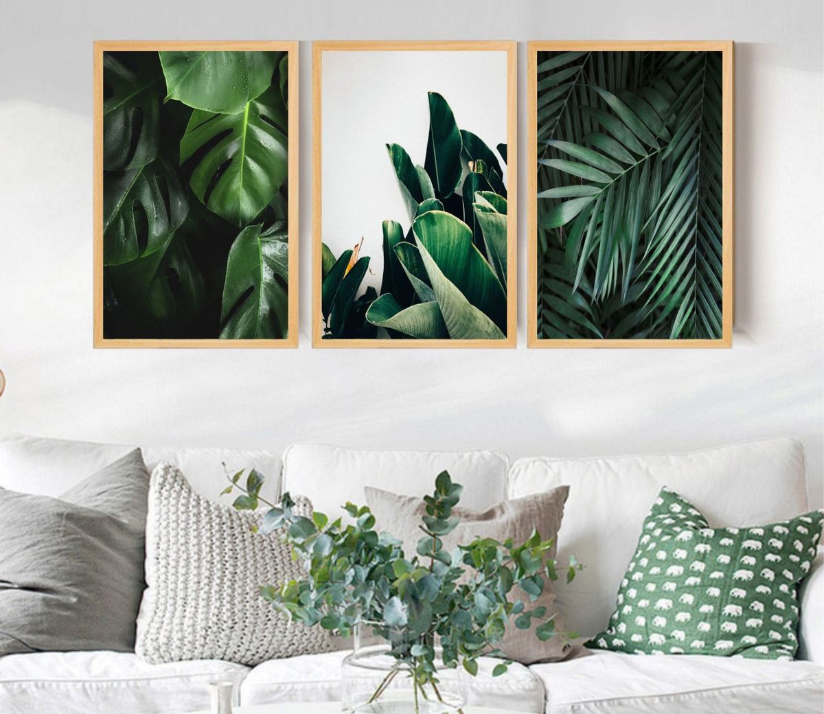 quadro moldura folhas verdes folhagens lindo - decoração udinese quadros