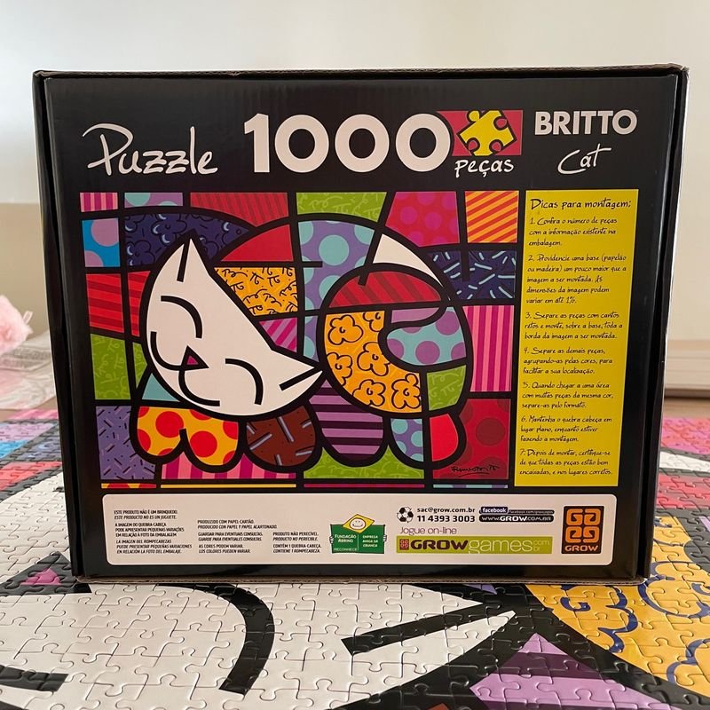 Jogo Puzzle Quebra Cabeça 1000 Peças Romero Britto Grow na