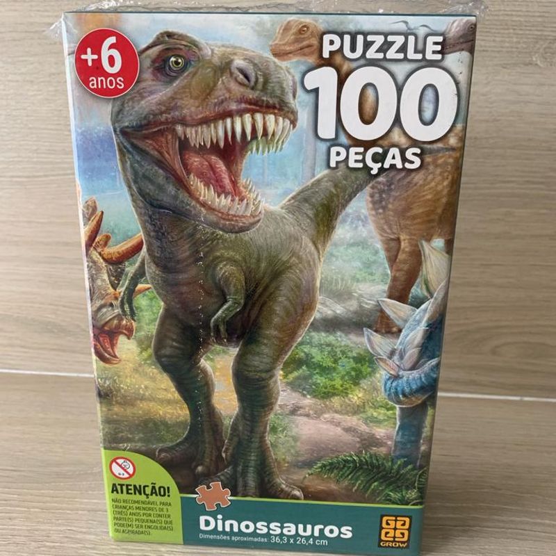 Dino Bagunça Monta Quebra Cabeça de Dinossauro de 100 Peças 