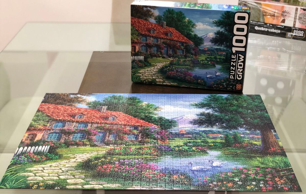 Quebra Cabeça Puzzle 1000 Peças Paisagem Recanto Dos Cisnes - Grow