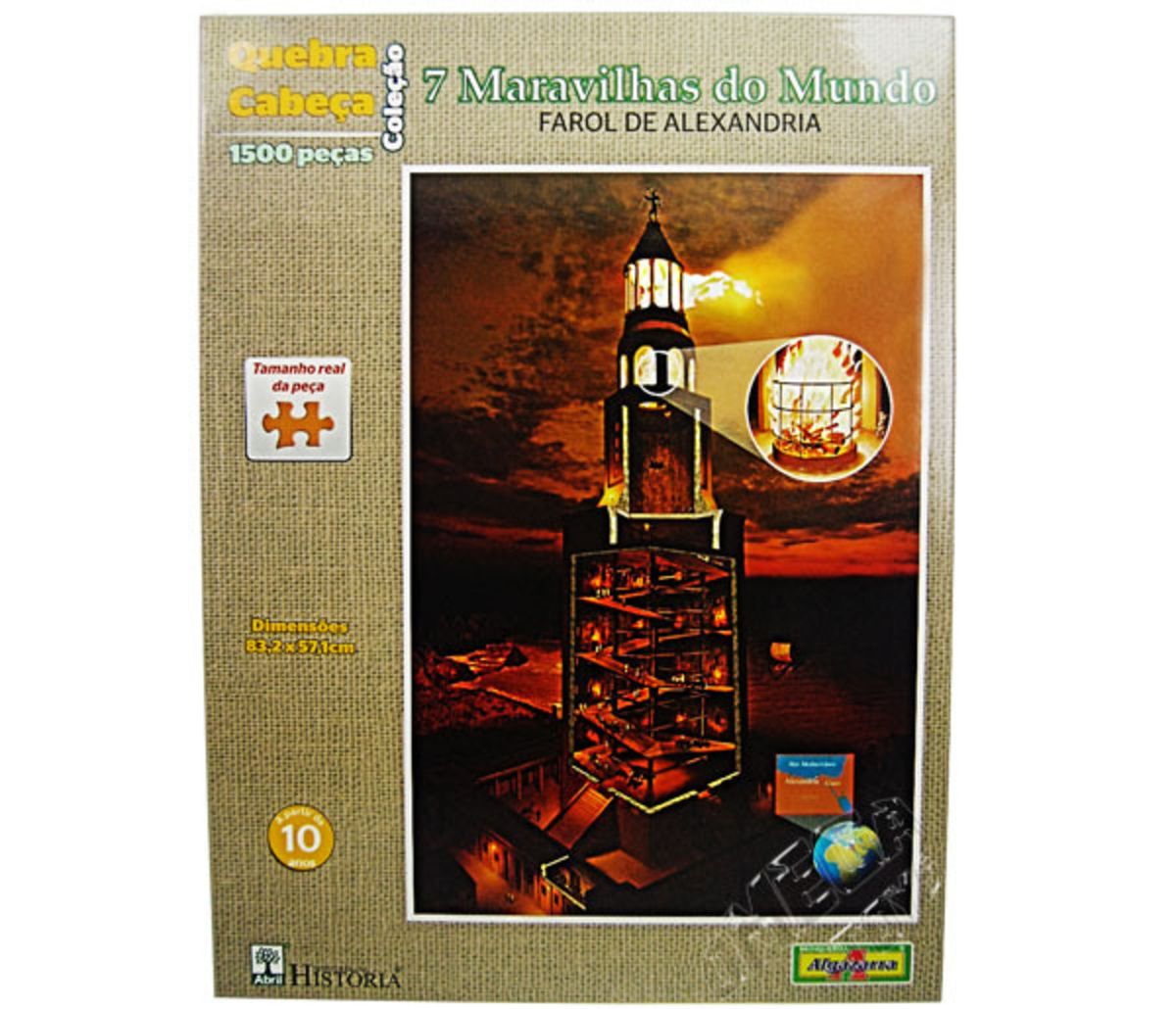 Quebra Cabeca 1500 Pecas Farol De Alexandria Colecao 7 Maravilhas Do Mundo Algazarra Brinquedo Abril Aventuras Na Historia Nunca Usado 1807109 Enjoei