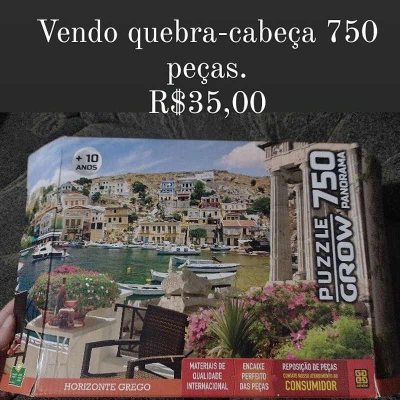 Quebra-cabeça 750 Peças Puzzle 750 - Panorama Horizonte Grego Grow