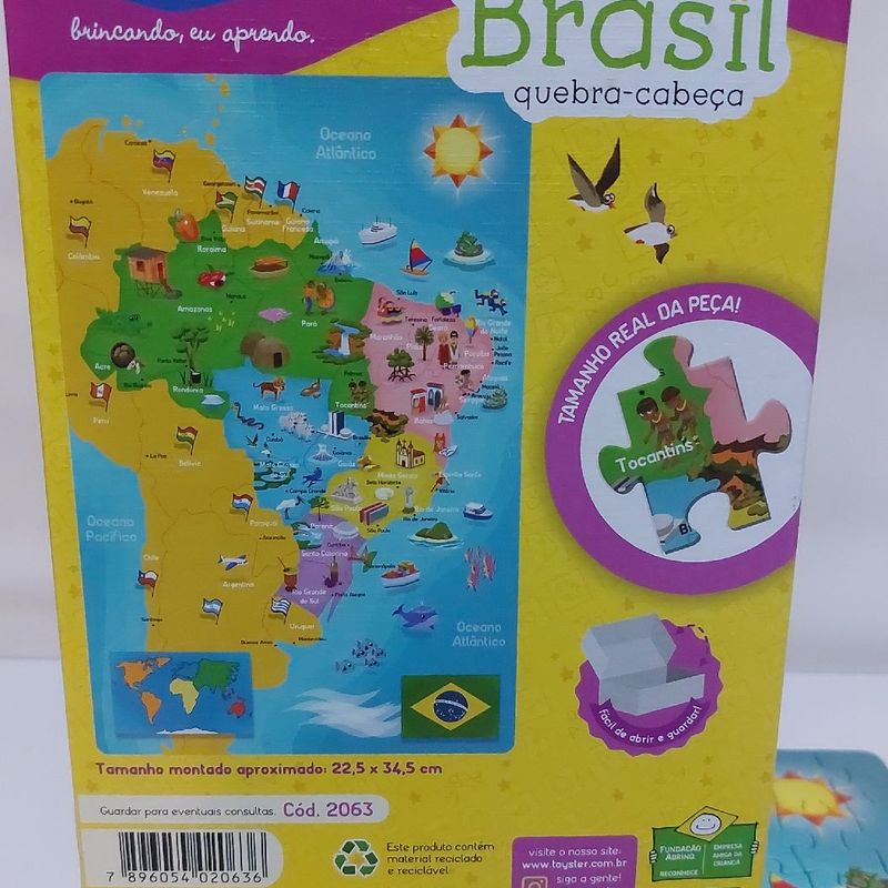 Quebra Cabeças Mapa Do Brasil 100 Peças - Toyster - A sua Loja de