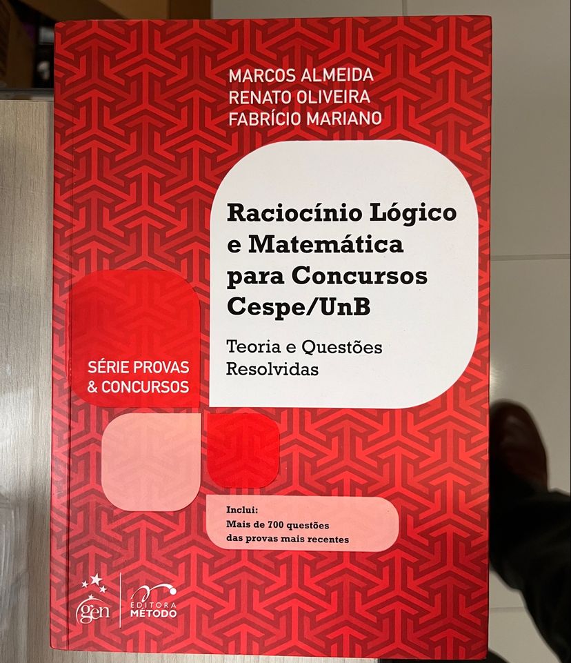 Raciocínio Lógico E Matemática Para Concursos Cespe Ed Método Livro