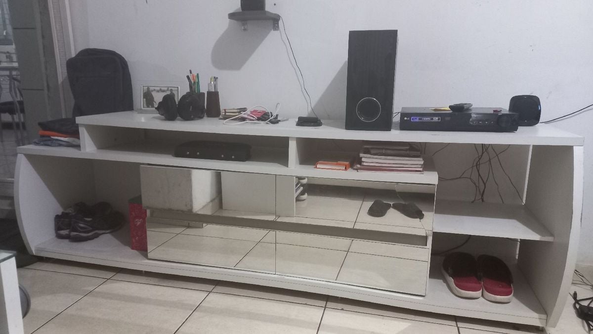 Rack Branco para Tv e Home Theater Rack Usado 79500109 enjoei