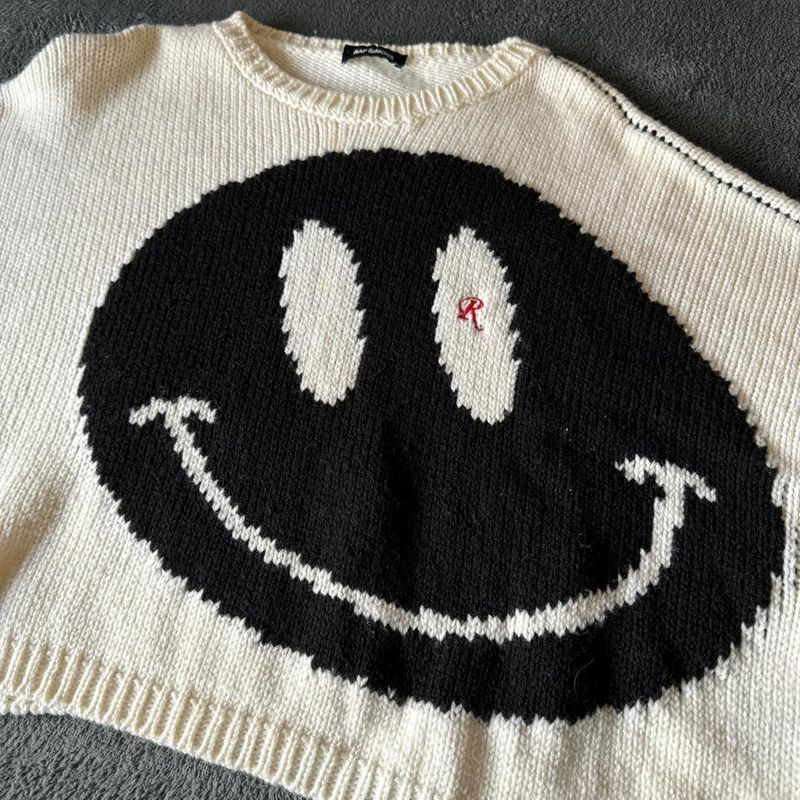 Raf Simons Smiley Cropped Oversized Sweater | Raf Simons Usado