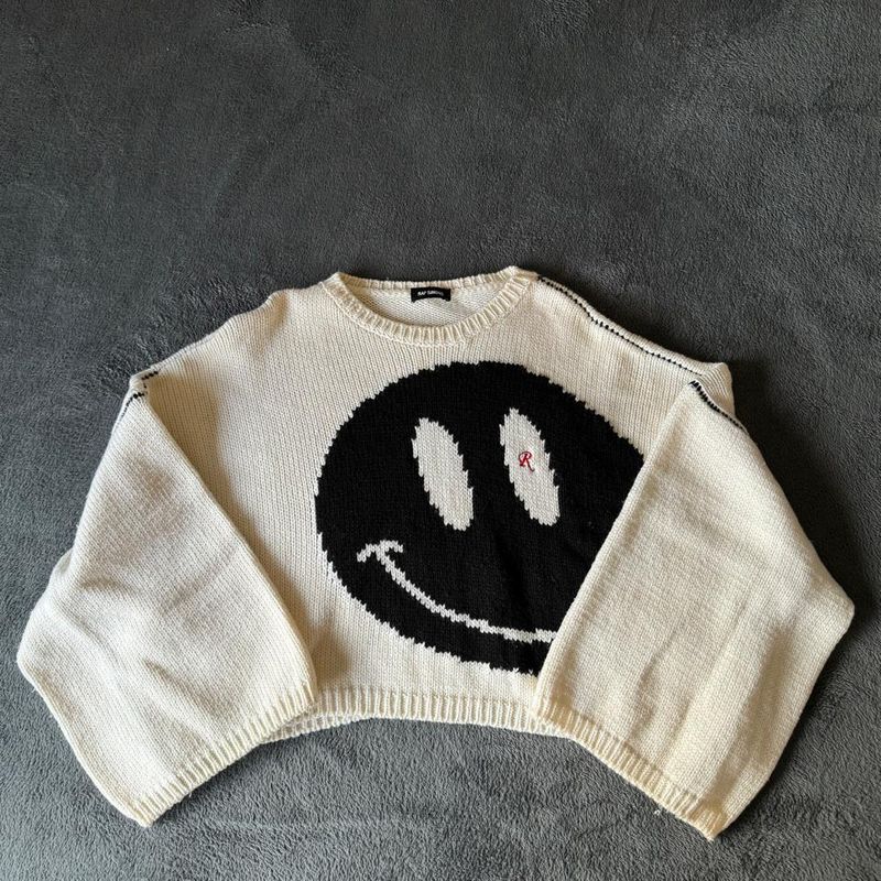 Raf Simons Smiley Cropped Oversized Sweater | Raf Simons Usado