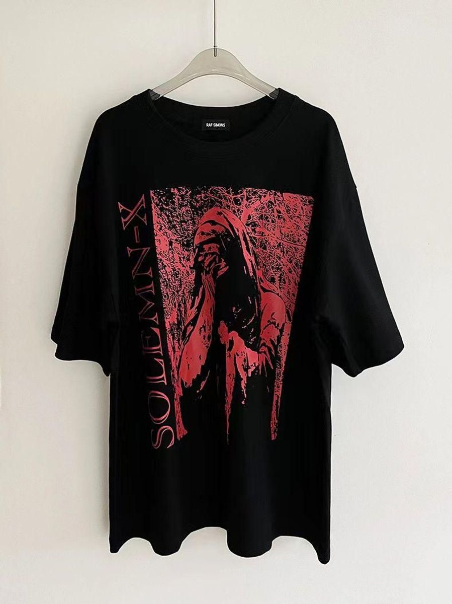 RAF SIMONS SOLEMN-X Tシャツ RAF SIMONS Oversized T-shirt Solemn-X BLACK(XS BLACK)｜ AYIN