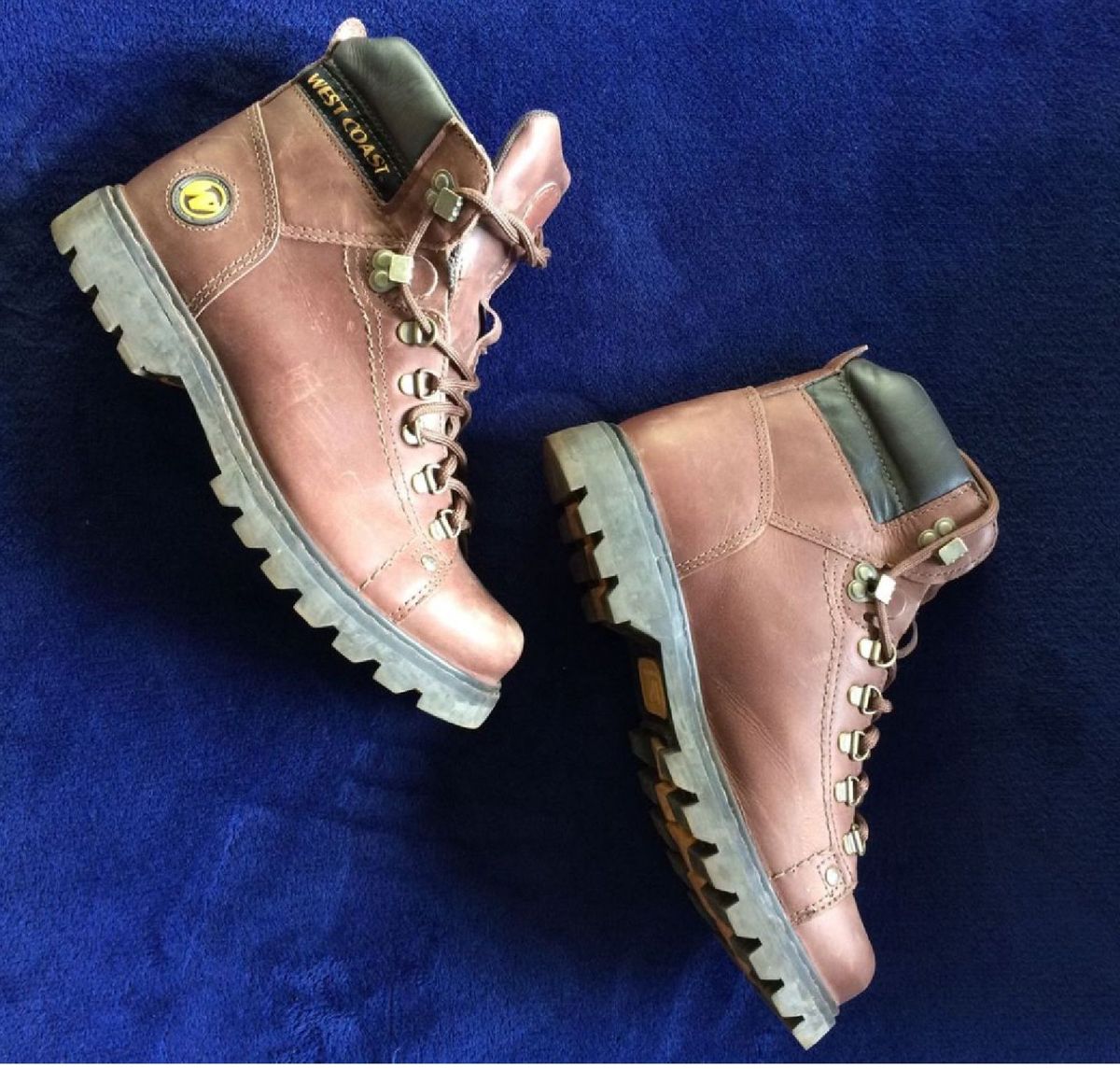 bota couro coturno west coast worker