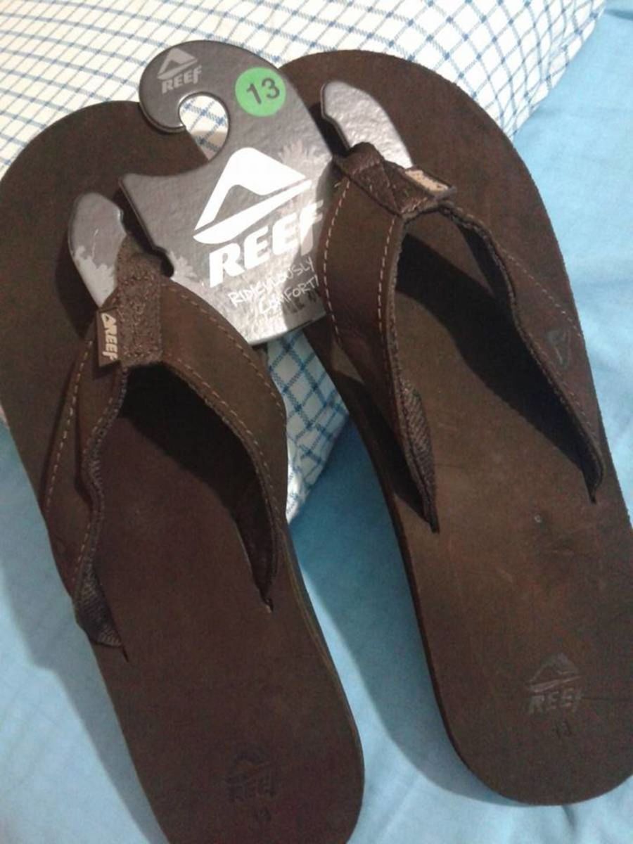 chinelo reef couro