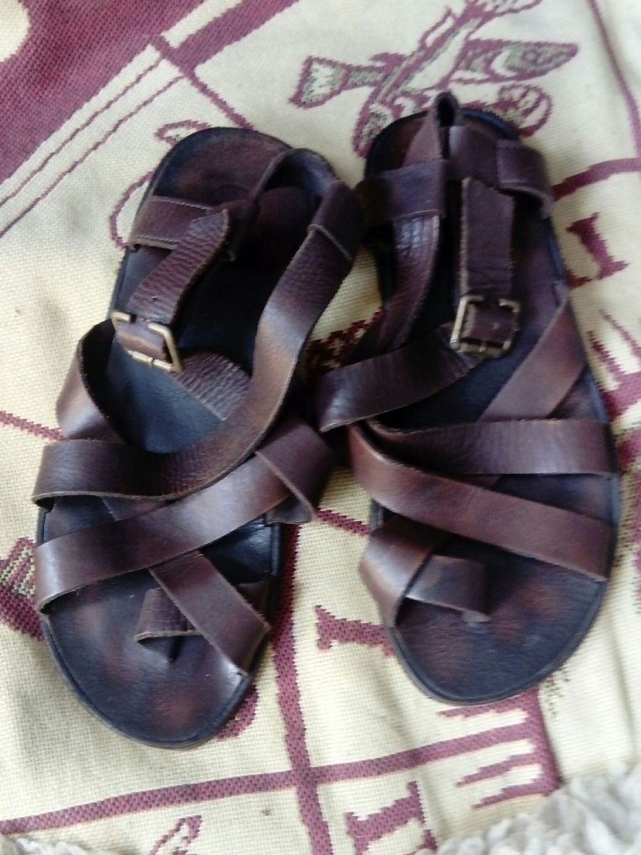 sandalia franciscana couro masculina