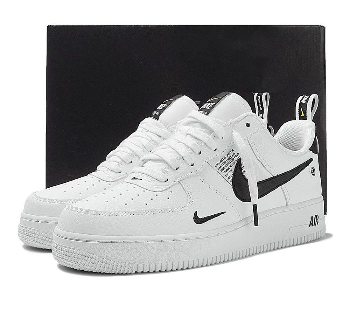 nike air force 1 07 lv8 utility branco e preto