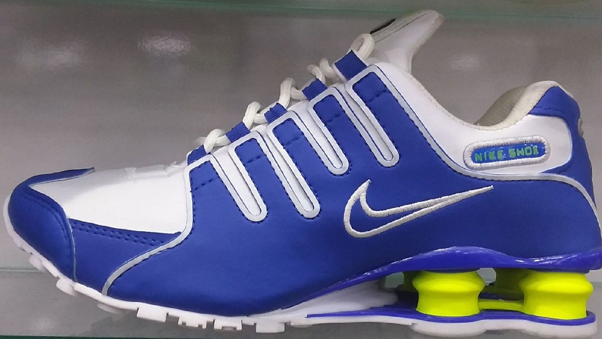 nike shox nz branco e azul bebe