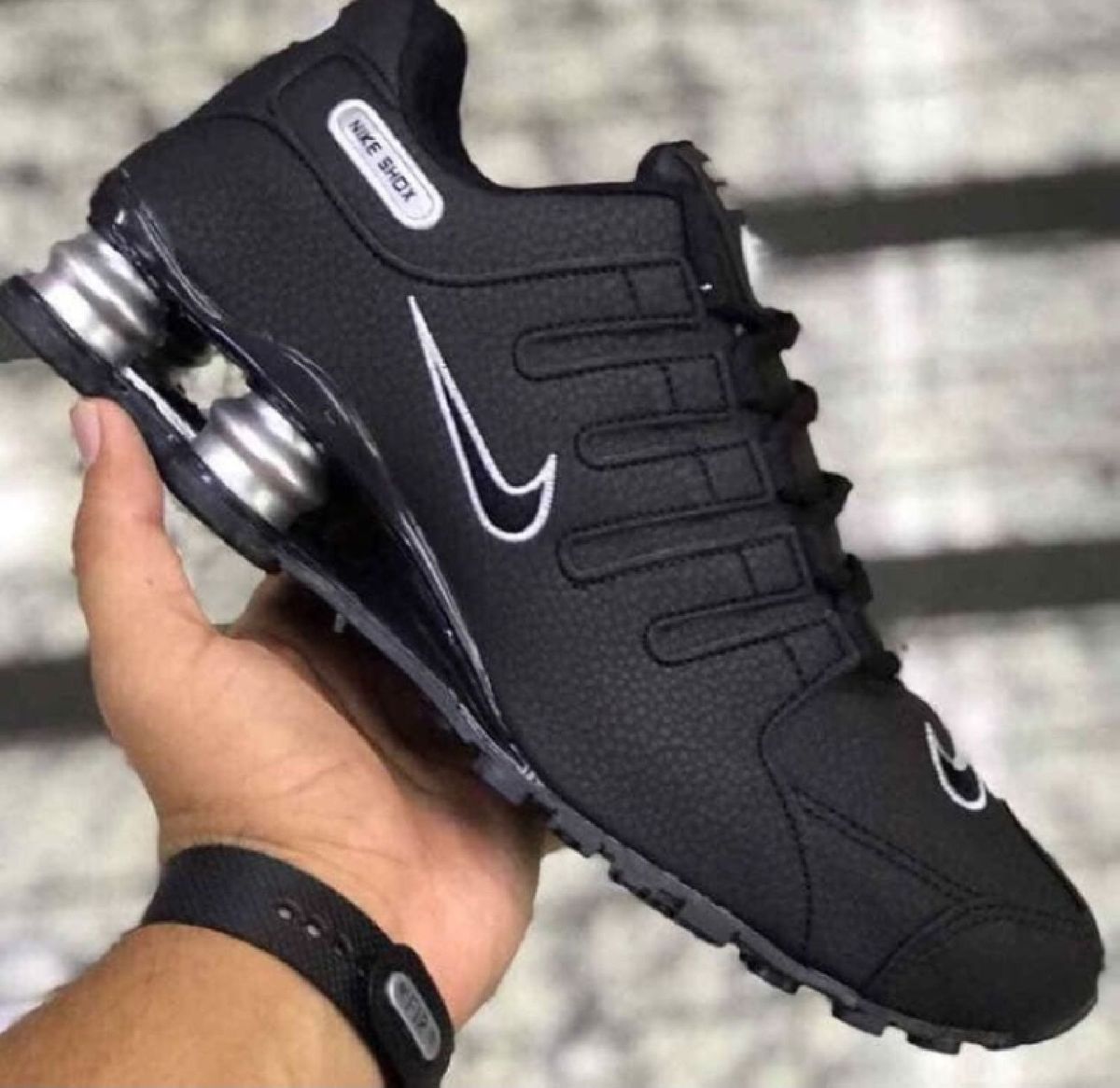 tenis nike shox cinza