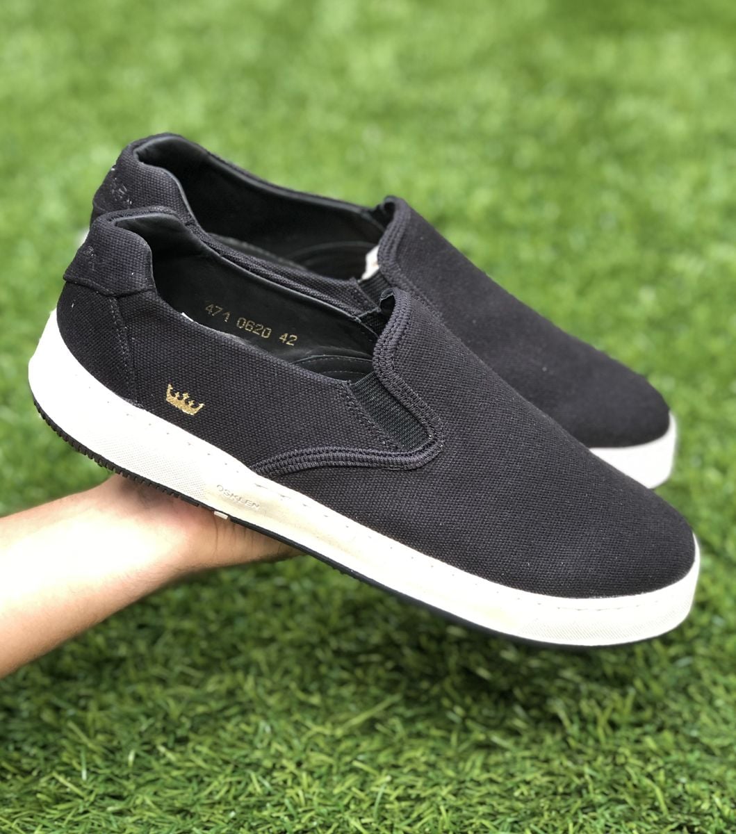 slip on couro osklen bossa nova preto