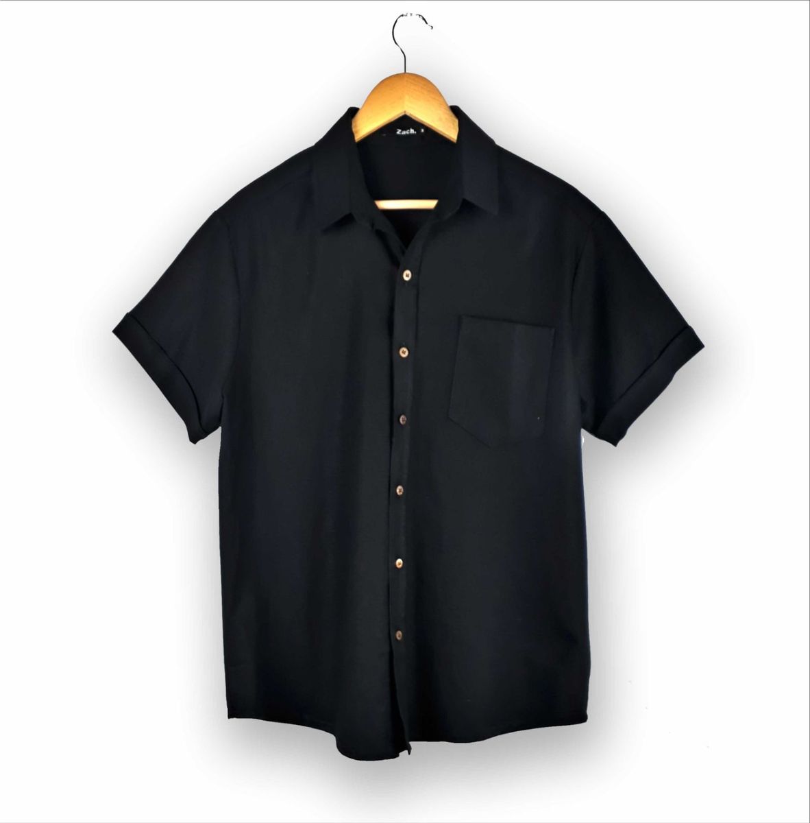 camisa linho preta