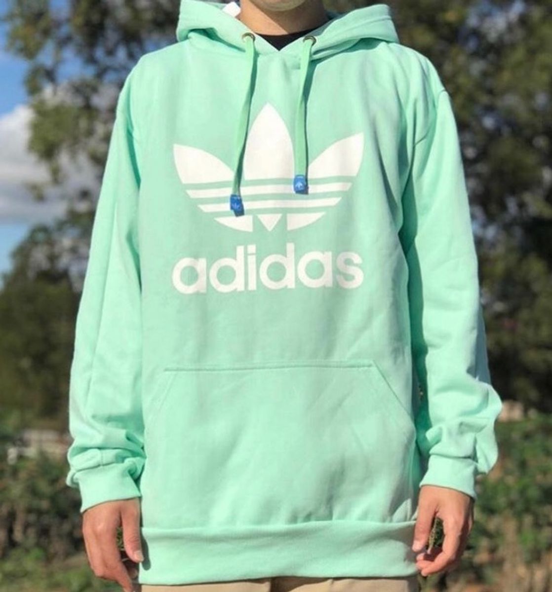 moletom adidas verde agua