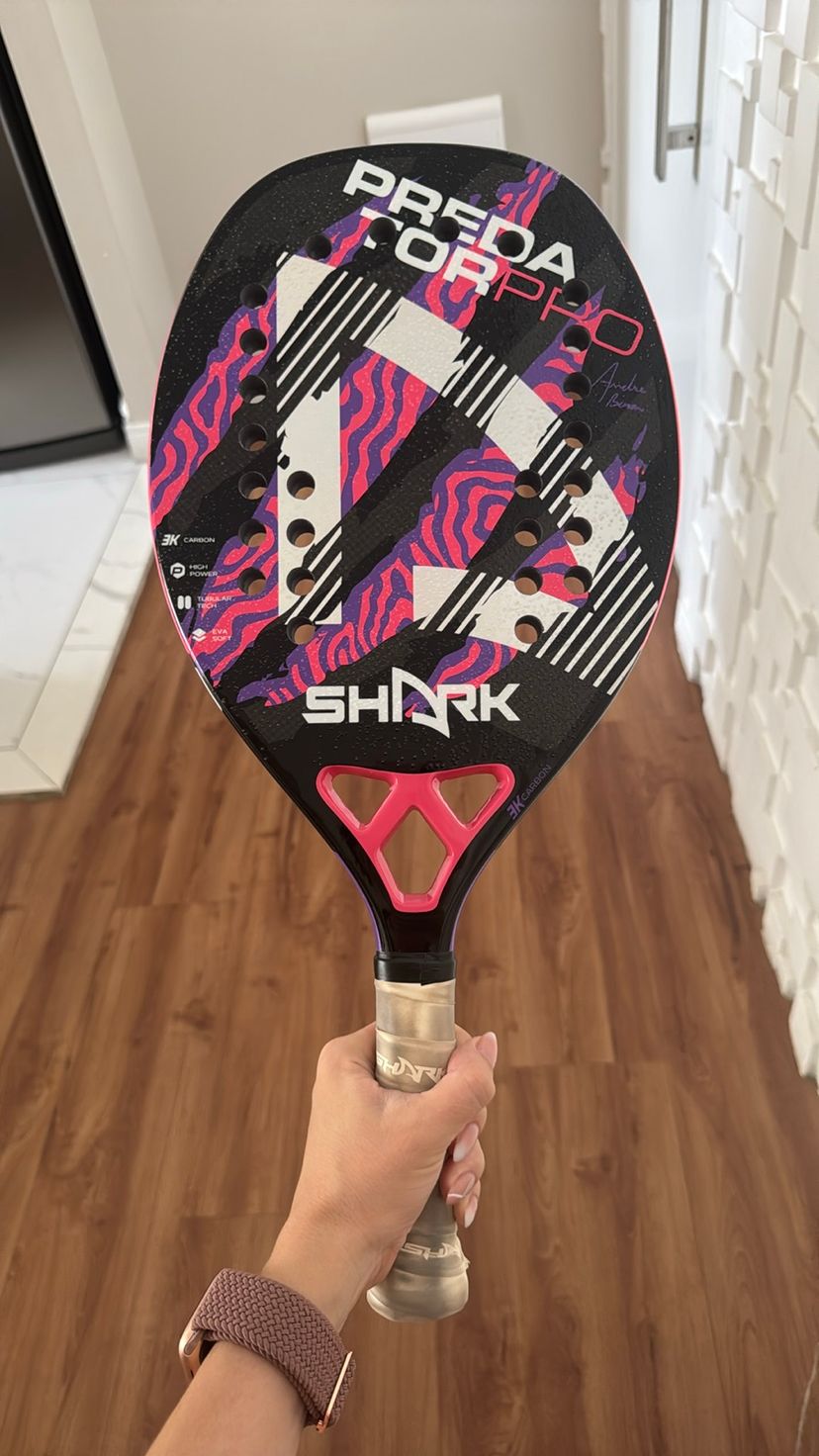 Raquete Beach Tennis Shark Predator Rosa | Item p/ Esporte e Outdoor ...