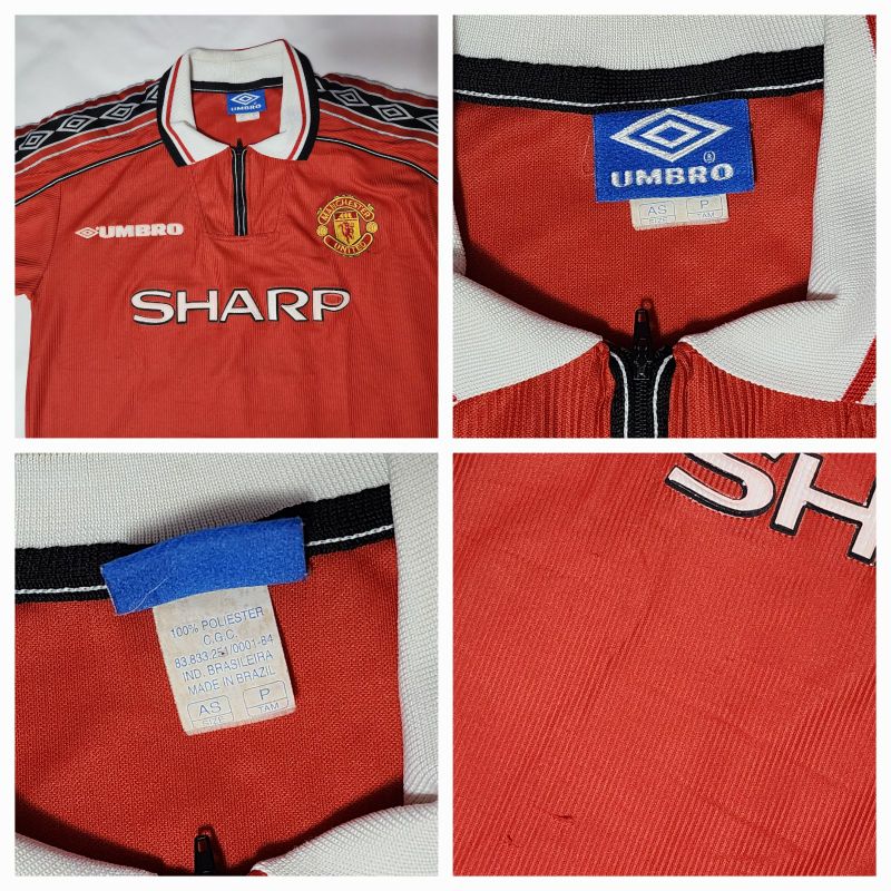 Rara Camisa do Manchester United 1998 Umbro Sharp Tamanho P