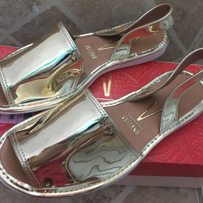 Rasteira Vizzano Dourada Rasteira Feminina Vizzano Nunca Usado