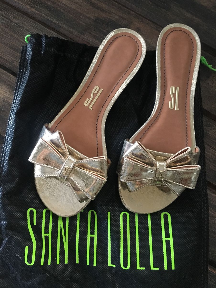 rasteira dourada santa lolla